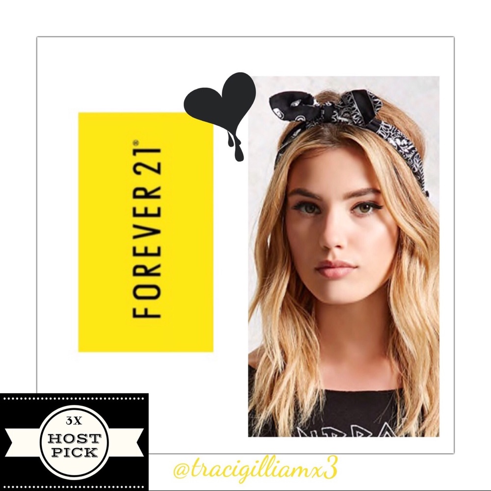 🌟HP🌟Forever 21 Black Bandana Headwrap - Picture 1 of 5